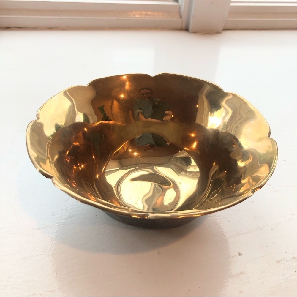 Vintage Solid Brass Lotus Bowl